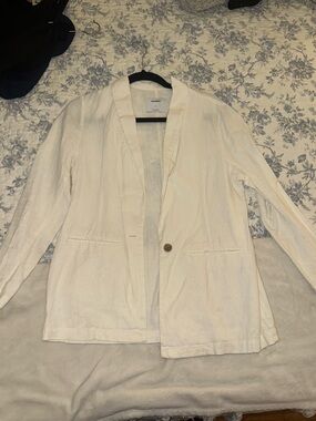 Old Navy Women's Off-White Single-Button Blazer